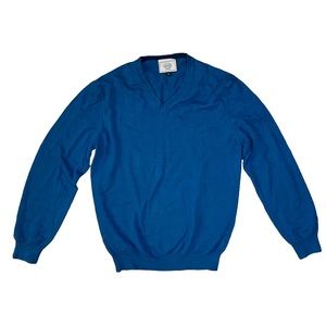 John Lewis Cobalt Blue Cotton Cashmere Pullover Sweater